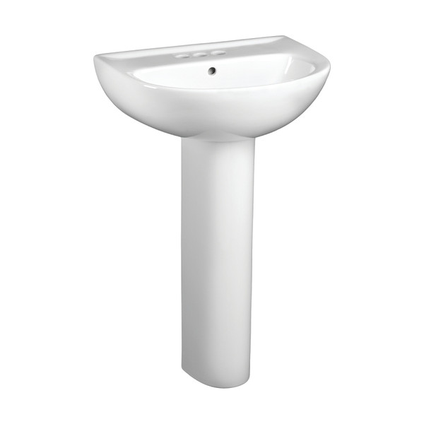 American Standard Evolution 0467004.020 Pedestal Sink Top, 3-Deck Hole, 22 in OAW, 18 in OAH, 34-1/2 in OAD, White [SKU: ORG5719885]