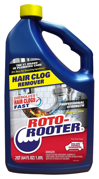Roto-Rooter 351405 Hair Clog Remover, Liquid, Characteristic, 64 oz [SKU: ORG8907842]