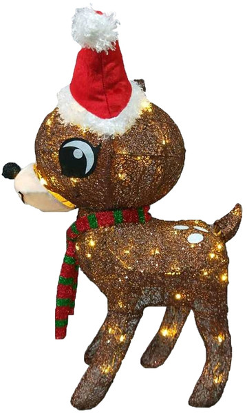 PULEO ASIA LIMITED 75-DE9796C Fawn Light with 50 Incandescent Light, 21 in L, 14 in W, Fabric, Clear Lights Bulb [SKU: ORG4148078]