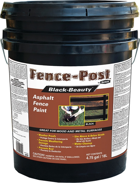 Gardner 9005-GA Fence Paint, Black, 5 gal Pail [SKU: ORG0141572]
