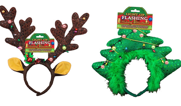 Hometown Holidays 702374 Flashing Antler Headband, Polyester, Multi-Color [SKU: ORG5930078]