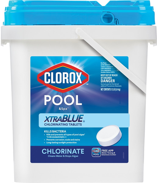 Clorox POOL & Spa XtraBlue 23012CLX Chlorinating Tablet, Solid, Chlorine, 12 lb [SKU: ORG7187362]
