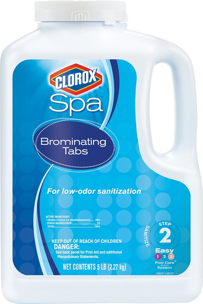 Clorox Spa 21005CSP Brominating Tablet, 5 lb, Tablet, Faint Halogen, White [SKU: ORG9802141]