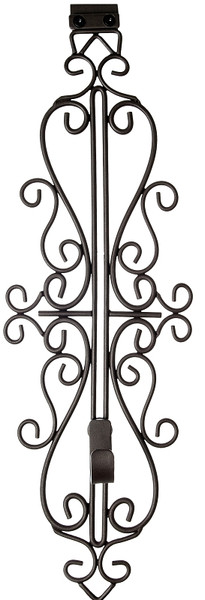 Treekeeper V-20569 Metal Colonial Wreath Hanger, Iron, Brown, Up to 20 lb, Over the Door Mounting [SKU: ORG8395030]