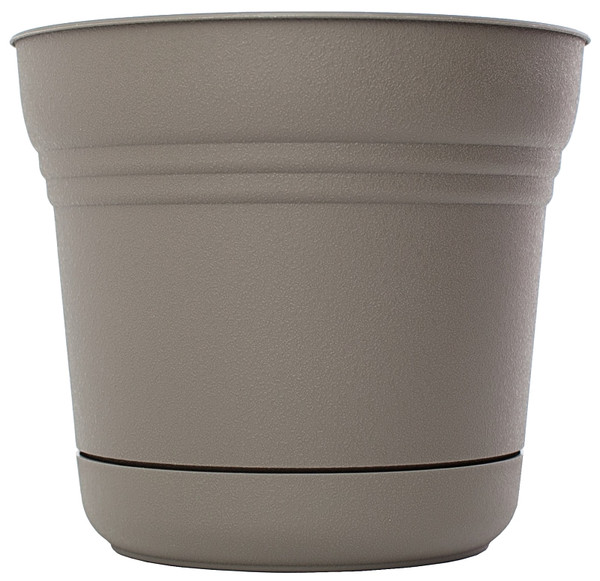Bloem SP12908 Planter, 12.3 in Dia, Saturn Design, Charcoal, Matte [SKU: ORG4691663]
