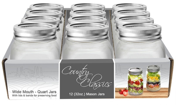JAR CANNING WD MOUTH GLS 32OZ [SKU: ORG0937631]