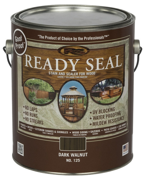 Ready Seal 125 Stain and Sealer, Dark Walnut, 1 gal, Can [SKU: ORG9687161]