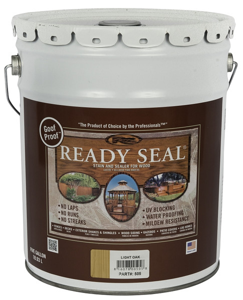 Ready Seal 505 Stain and Sealer, Light Oak, 5 gal [SKU: ORG7966104]