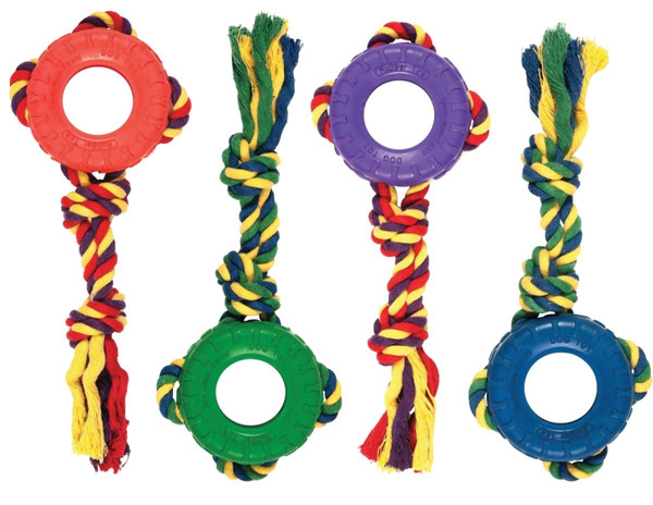 Chomper CTZ100M Dog Toy, M, Tredz Rope, Cotton/Rubber, Assorted [SKU: ORG1867951]