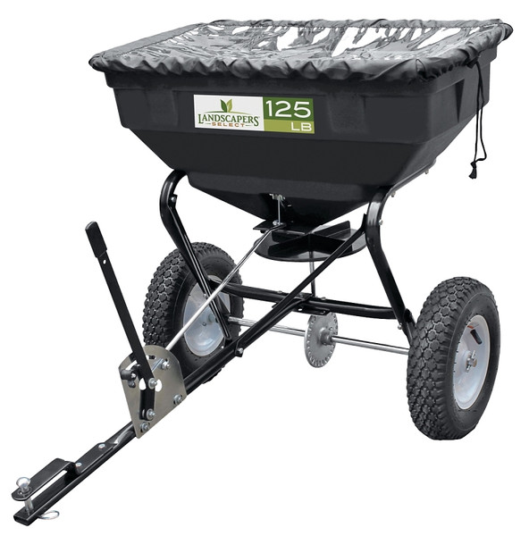 Landscapers Select YTL31508 Lawn Spreader, 25000 sq-ft Coverage Area, 125 lb Hopper, Steel Frame, Poly Hopper [SKU: ORG2822989]