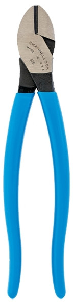 CHANNELLOCK 338 Diagonal Cutting Plier, 8 in OAL, Blue Handle, Ergonomic Handle, 1.18 in W Jaw, 0.79 in L Jaw [SKU: ORG5606595]