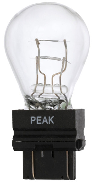PEAK 3057LL-BPP Miniature Automotive Bulb, 12.8 V, 27 W, Incandescent Lamp, Wedge Base, Clear Light [SKU: ORG7414592]