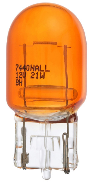 PEAK 7440NALL-BPP Miniature Automotive Bulb, 13.5 V, Halogen Lamp, Wedge Base, Amber/Red Light [SKU: ORG8208464]