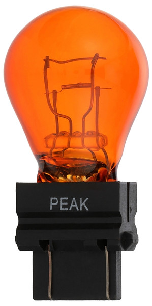 PEAK 3457NALL-BPP Miniature Automotive Bulb, Halogen Lamp, Wedge Base, Amber/Red Light [SKU: ORG7414634]