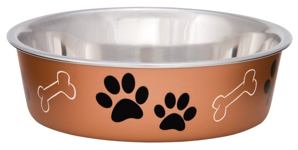 Loving Pets 7451MC Pet Feeding Bowl, M, 28 oz Volume, Polyresin/Stainless Steel, Copper [SKU: ORG1866987]