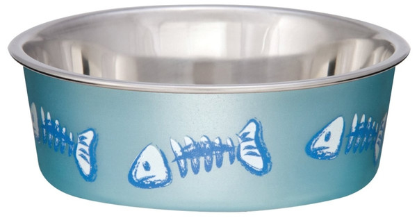 Loving Pets 7750 Cat Bowl, 0.5 pt Volume, Stainless Steel, Blue [SKU: ORG1866920]