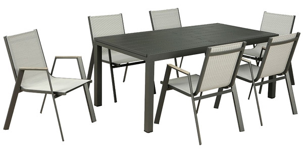 Pacific Casual LLC 223-MM19-185-7D Key Largo Sling Dining Set, 7 Pc [SKU: ORG7576465]