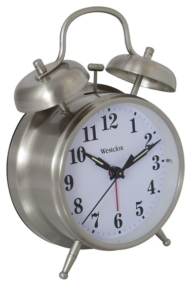 BIG BEN 70010 Alarm Clock, AA Battery, Nickel Case, Silver Case [SKU: ORG3537305]