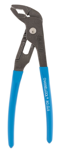 CHANNELLOCK GRIPLOCK Series GL6 Tongue and Groove Plier, 6-1/2 in OAL, 1.06 in Jaw Opening, Blue Handle, 1 in L Jaw [SKU: ORG6874879]