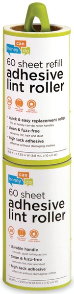Honey-Can-Do LNT-03769 Lint Roller with Refill, 60 Sheets Roller, Plastic, Green [SKU: ORG1516749]