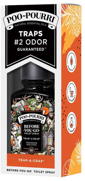 POO-POURRI Trap-A-Crap TRAP-002-CB Travel Size Toilet Spray, 2 oz Bottle, Citrus [SKU: ORG8062184]