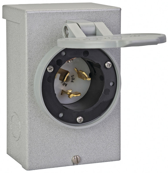 RELIANCE CONTROLS PB50 Power Inlet Box, 50 A, 125/250 V, Gray [SKU: ORG4758132]