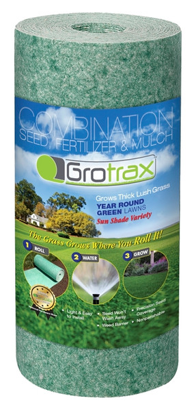 Grotrax 802 Quick Fix Grass Seed Roll, 50 sq-ft Coverage Area, Perennial, Dark Green Grass [SKU: ORG7398423]