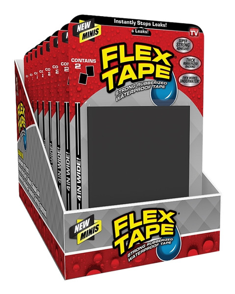 Flex Seal TFSBLKMINI Flex Tape, 5 ft L, 4 in W, Black [SKU: ORG3333036]