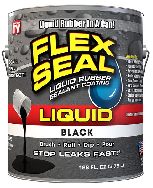 Flex Seal US855BLK01-2 Rubber Sealant Black, Black, 1 gal, Can [SKU: ORG4415717]