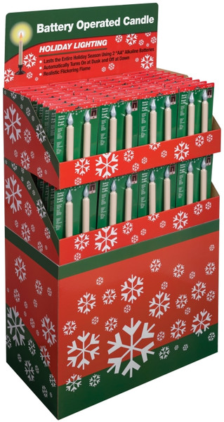 Xodus Innovations FPC1205A-2-72 Window Candle, 8-7/8 in H Candle, AA Alkaline Battery, LED Bulb, Amber Bulb [SKU: ORG1009919]