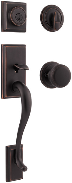 Kwikset 800HEXJ11PSMTCP Handleset, 1 Grade, Brass, Venetian Bronze, 2-3/8 x 2-3/4 in Backset, KW1 Keyway, Residential [SKU: ORG7079072]