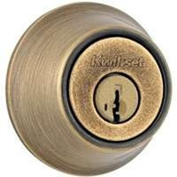 Kwikset 660 5 RCAL RCS Deadbolt, Different, Smartkey Key, Steel, Antique Brass, 2-3/8 to 2-3/4 in Backset [SKU: ORG0737734]