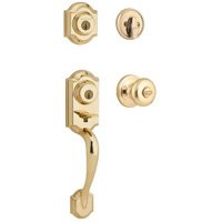 Kwikset 95530-017 Handleset, 2 Grade, Polished Brass, 2-3/8 x 2-3/4 in Backset, KW1 Keyway, 1-3/4 in Thick Door [SKU: ORG6224992]