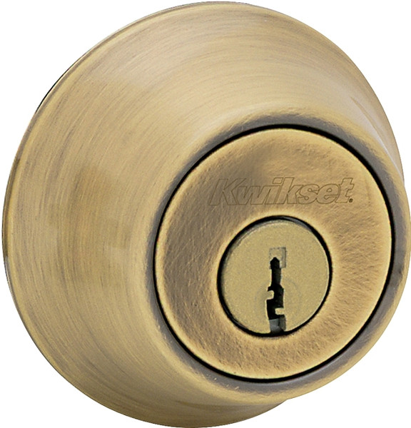 Kwikset 660 Series 6655CPRCALRCSK6 Deadbolt, 3 Grade, Keyed Alike Key, Steel, Antique Brass, 2-3/8 x 2-3/4 in Backset [SKU: ORG4243788]