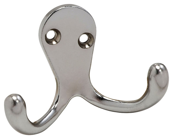 National Hardware SPB1430 N830-154 Robe Hook, 2-Hook, Zinc, Satin Chrome [SKU: ORG7173792]