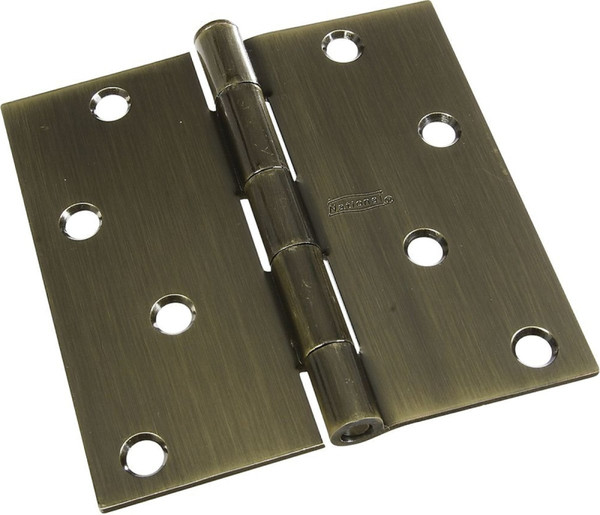 National Hardware N830-177 Door Hinge, Steel, Antique Brass, Non-Rising, Removable Pin, Full-Mortise Mounting, 55 lb [SKU: ORG2048825]