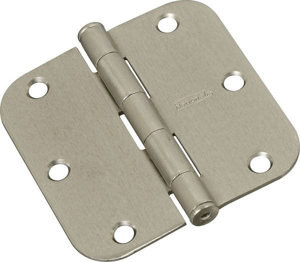 National Hardware N830-242 Door Hinge, Cold Rolled Steel, Satin Nickel, Non-Rising, Removable Pin, Full-Mortise Mounting [SKU: ORG2048460]