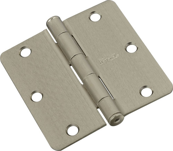 National Hardware N830-245 Door Hinge, Steel, Satin Nickel, Non-Rising, Removable Pin, Full-Mortise Mounting, 50 lb [SKU: ORG2048478]
