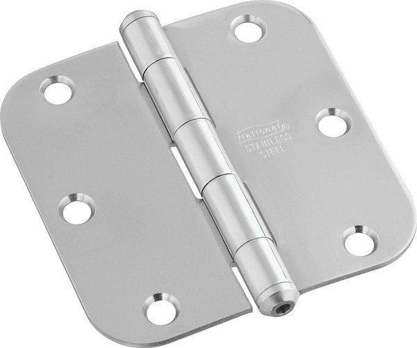 National Hardware N830-271 Door Hinge, Stainless Steel, Zinc, Non-Rising, Removable Pin, Full-Mortise Mounting, 50 lb [SKU: ORG2048593]