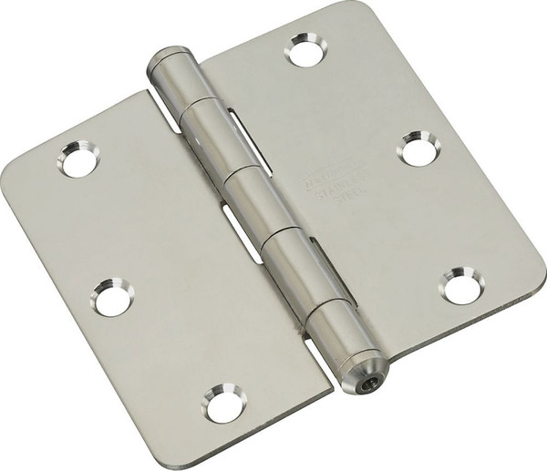 National Hardware N830-274 Door Hinge, Stainless Steel, Zinc, Non-Rising, Removable Pin, Full-Mortise Mounting, 55 lb [SKU: ORG2048601]