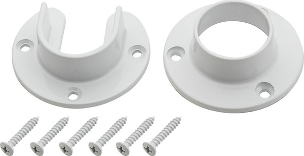 National Hardware V8600 S822-083 Closet Flange Set, Zinc, White [SKU: ORG2049500]