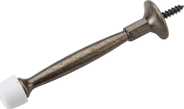 National Hardware N830-145 Door Stop, 4 in Projection, Steel, Antique Brass [SKU: ORG2049690]