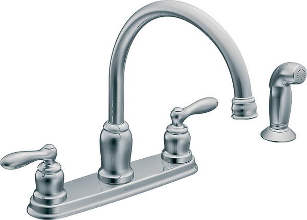 Moen Caldwell Series CA87888 Kitchen Faucet, 1.5 gpm, 2-Faucet Handle, Stainless Steel, Chrome Plated, Deck Mounting [SKU: ORG2662963]