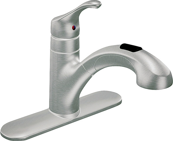 Moen Renzo Glacier CA87316SRS Kitchen Faucet, 1.5 gpm, 1-Faucet Handle, Stainless Steel, Stainless Steel, Deck Mounting [SKU: ORG5613260]