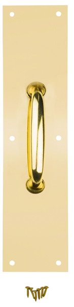 National Hardware N270-400 Pull Plate, 3-1/2 in W, 15 in H, Aluminum, Brass [SKU: ORG7240971]