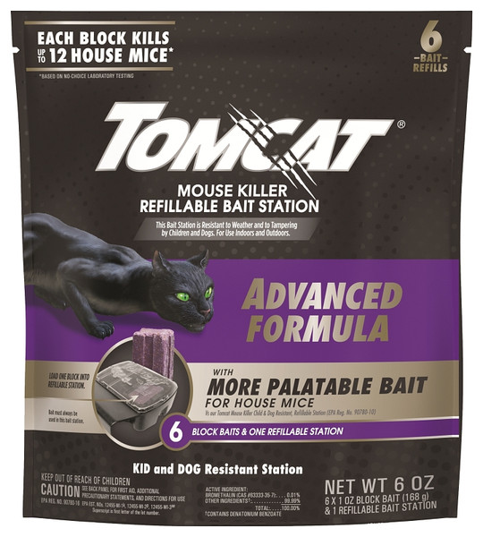 Tomcat 0372805 Mouse Killer Refillable Bait Station, 12 Mice Bait, Purple/Violet [SKU: ORG8853103]