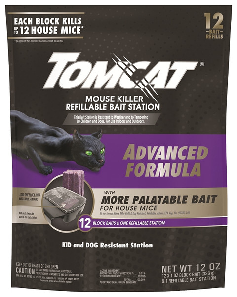 Tomcat 0372905 Mouse Killer Refillable Bait Station, 12 Mice Bait, Purple/Violet [SKU: ORG8853095]