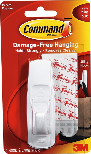 Command 17003CS Clip Strip, 0.46 in Thick, Plastic Backing, White, 5 lb [SKU: ORG6731434]