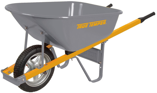 TRUE TEMPER R6STSP25 Wheelbarrow, 6 cu-ft Volume, Steel, 1-Wheel, Comfort-Grip Handle [SKU: ORG7117070]