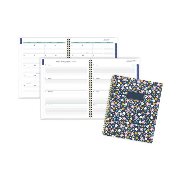Precious Weekly/Monthly Planner, Precious Floral Artwork, 11 x 8.5, Blue/Green/Pink Cover, 12-Month (Jan to Dec): 2023 [SKU: AAG1635905]
